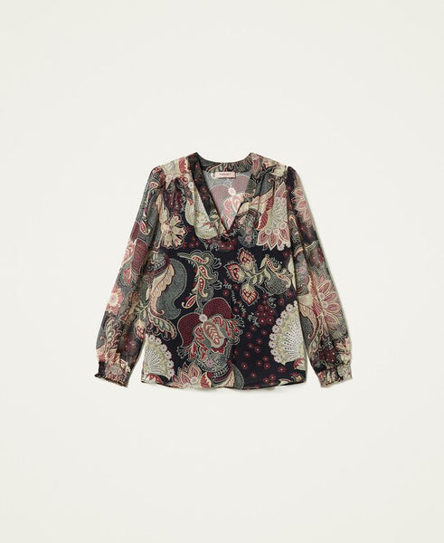 Blusa in creponne a fiori