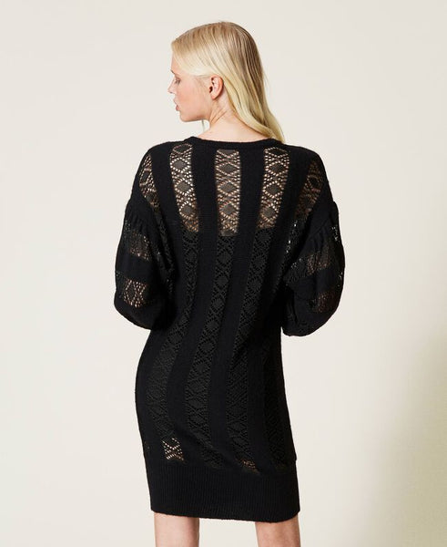 ⚡Abito in maglia a righe traforate