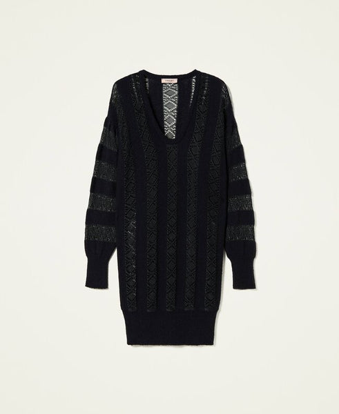 ⚡Abito in maglia a righe traforate