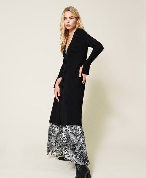 Maxi cardigan a costine