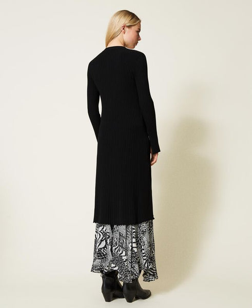 Maxi cardigan a costine