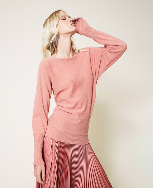Maglia in misto cashmere con nastro