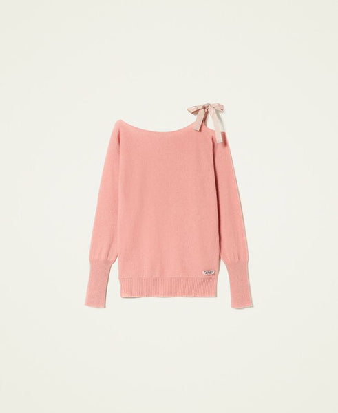 Maglia in misto cashmere con nastro