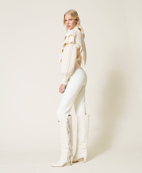 Bomber in misto lana con trecce