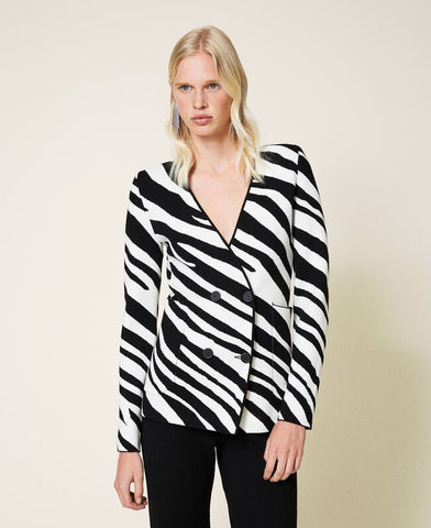 ⚡Giacca in maglia jacquard animalier