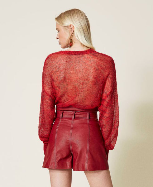 Maglia in misto mohair animalier