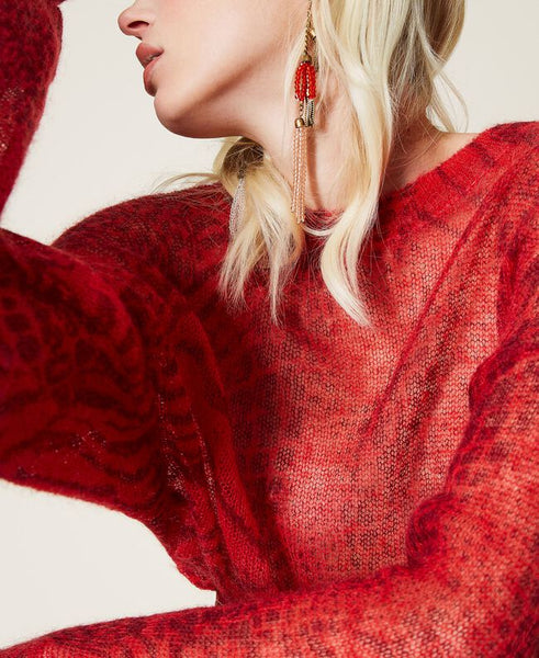 Maglia in misto mohair animalier