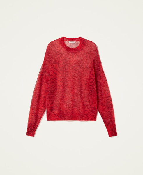 Maglia in misto mohair animalier
