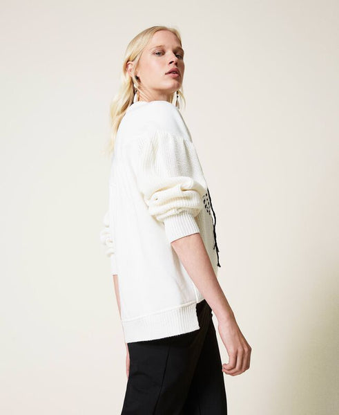 Maglia con maniche in felpa e logo