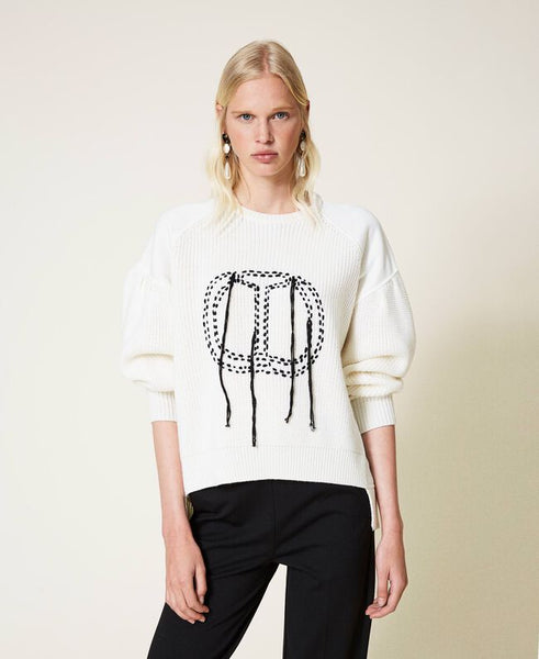 Maglia con maniche in felpa e logo