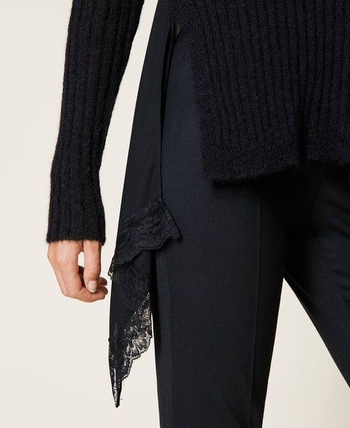 Maglia in misto mohair con inserti