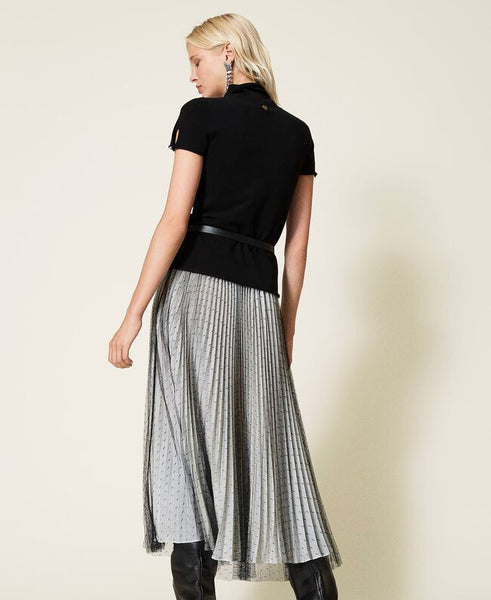 Gonna lunga in tulle plumetis