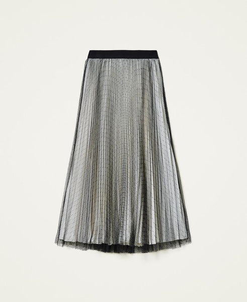 Gonna lunga in tulle plumetis