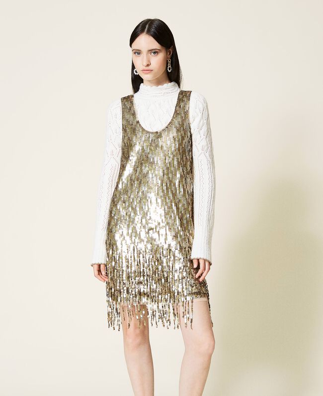 ⚡Abito in full paillettes con frange