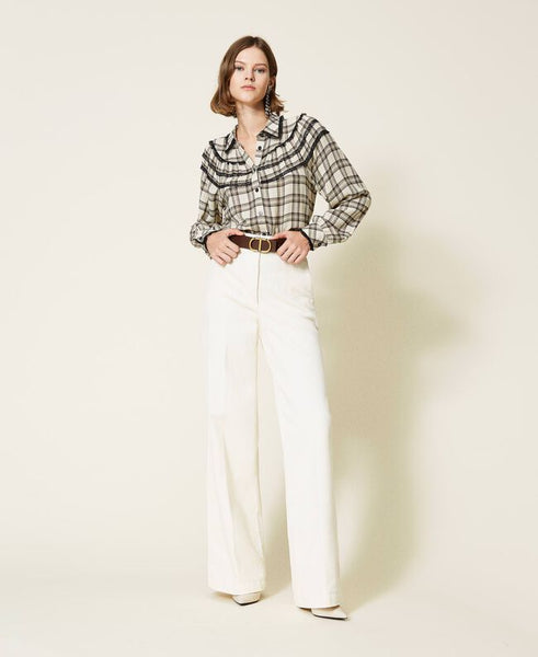 Camicia a quadri con pizzo