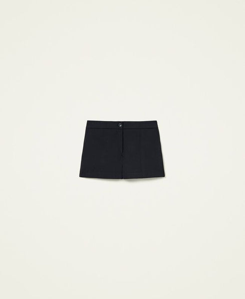 Shorts in raso di misto lana