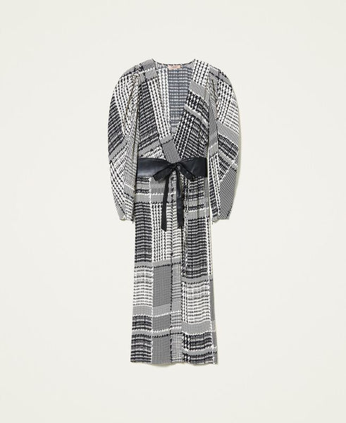 ⚡Abito lungo con stampa pied-de-poule