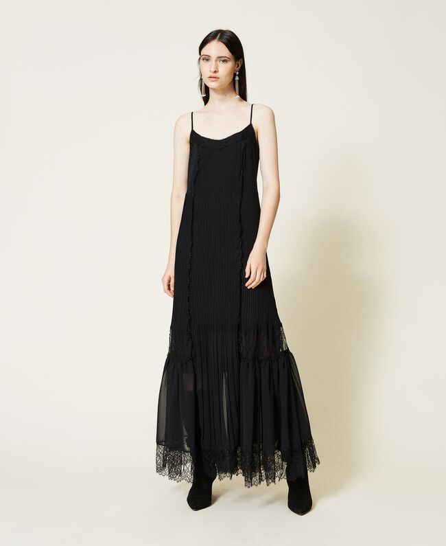 ⚡Abito lungo in chiffon con pizzo