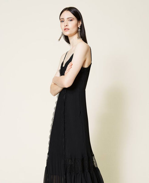 ⚡Abito lungo in chiffon con pizzo