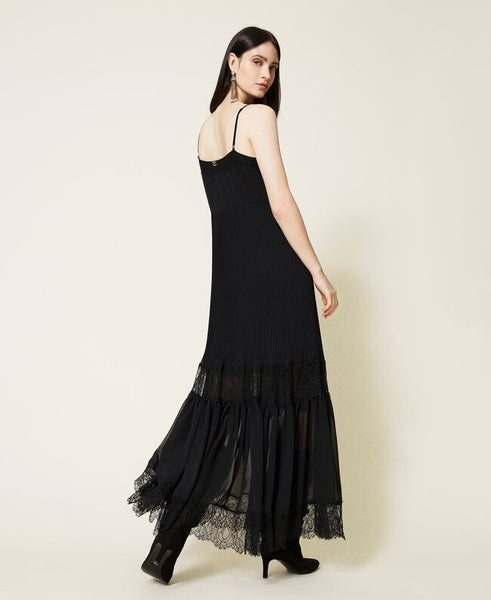 ⚡Abito lungo in chiffon con pizzo