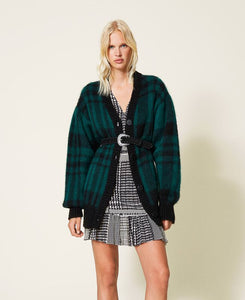 ⚡Cardigan in misto mohair check