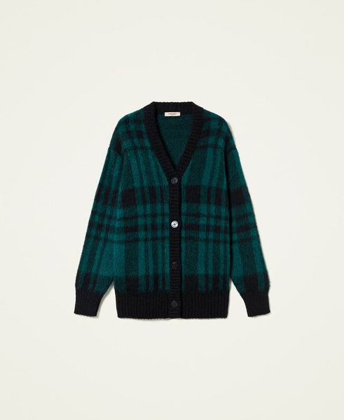 ⚡Cardigan in misto mohair check
