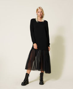 ⚡Abito lungo in maglia e tulle