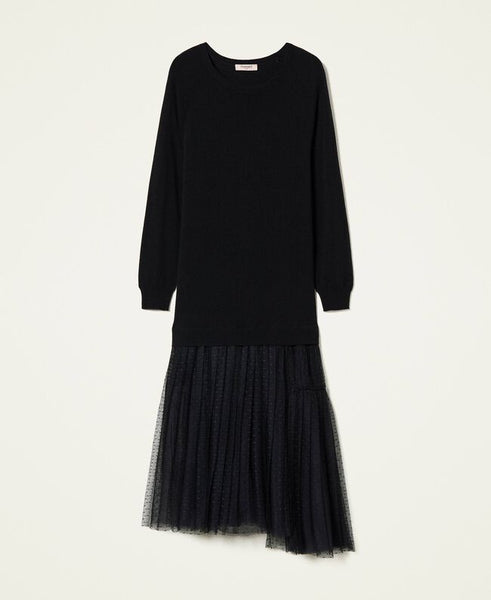 ⚡Abito lungo in maglia e tulle