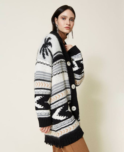 ⚡Cardigan jacquard in misto lana