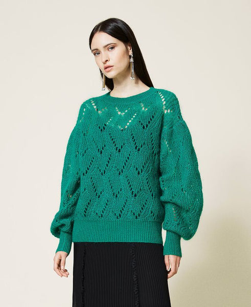 Maxi maglia in misto mohair