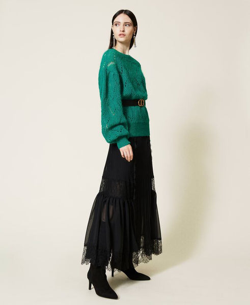 Maxi maglia in misto mohair