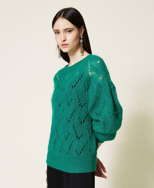 Maxi maglia in misto mohair