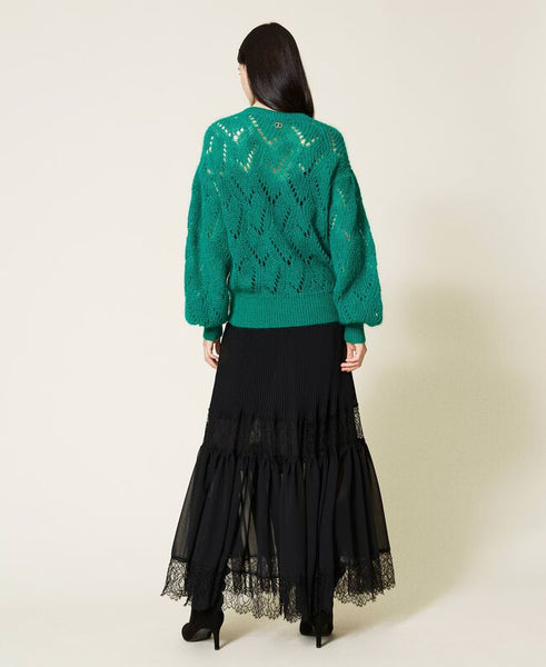 Maxi maglia in misto mohair