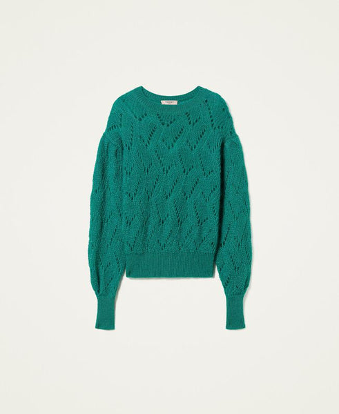 Maxi maglia in misto mohair