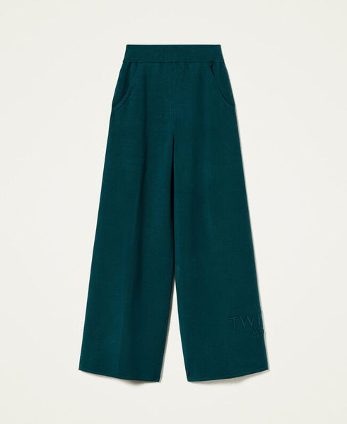 Pantaloni a palazzo in maglia