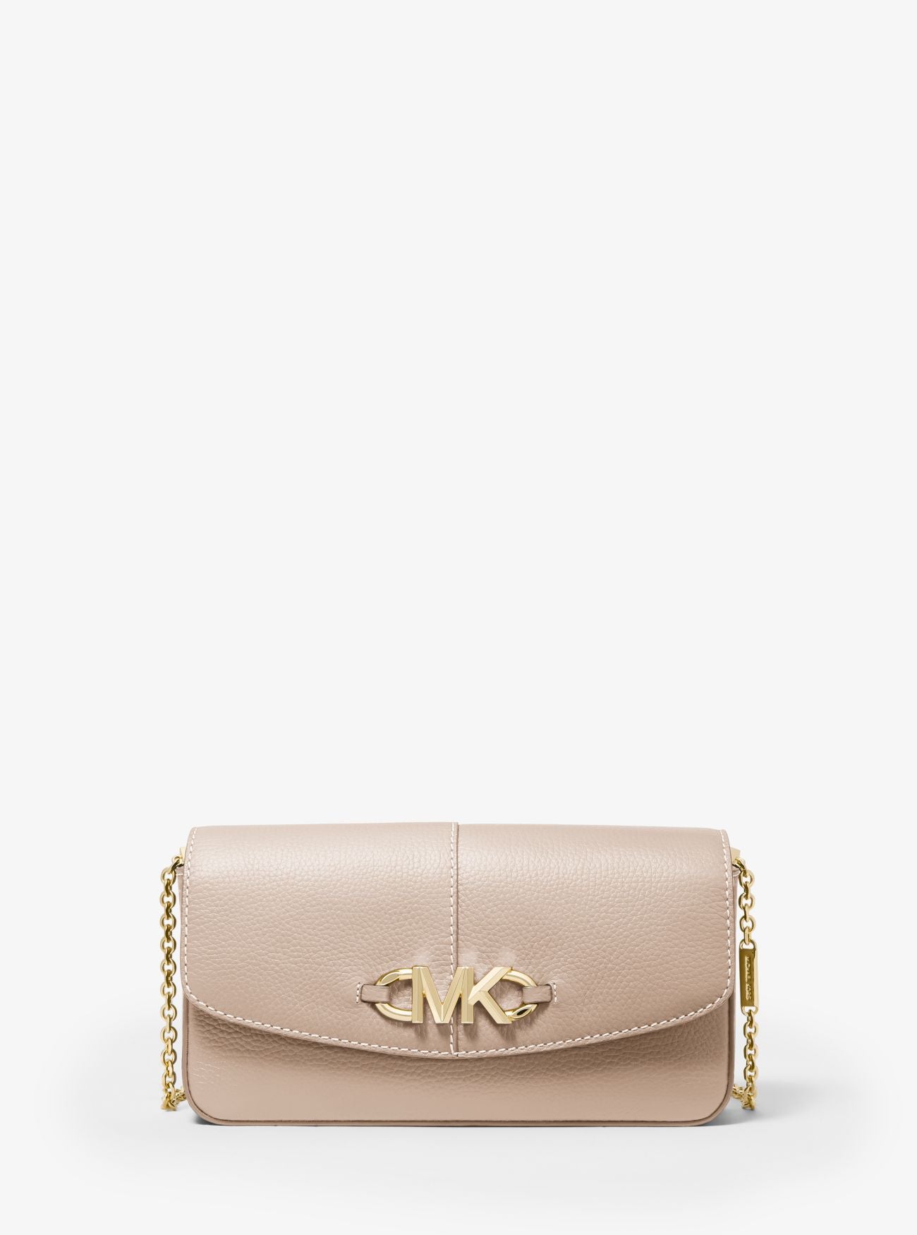 MICHAEL MICHAEL KORS Izzy Large Logo Embellished Pebbled Leather Clutch