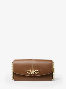 MICHAEL MICHAEL KORS Izzy Large Logo Embellished Pebbled Leather Clutch