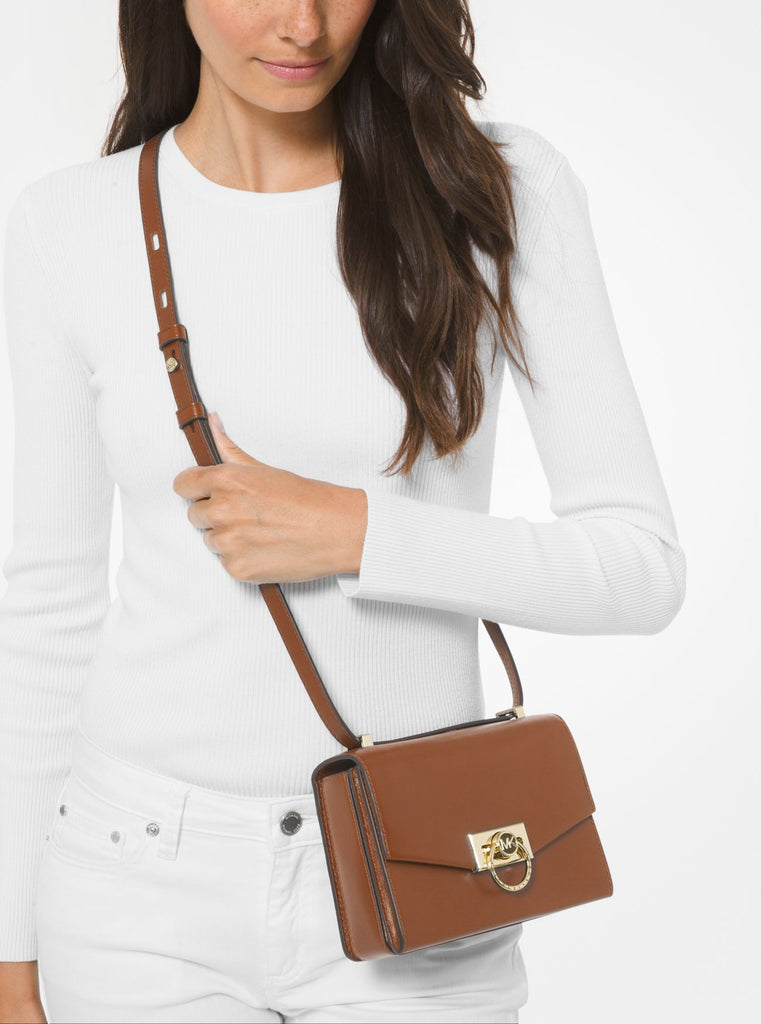 Michael Kors Hendrix Extra-Small Leather Crossbody Bag - Brown