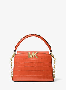 MICHAEL MICHAEL KORS Karlie Small Crocodile Embossed Leather Crossbody Bag