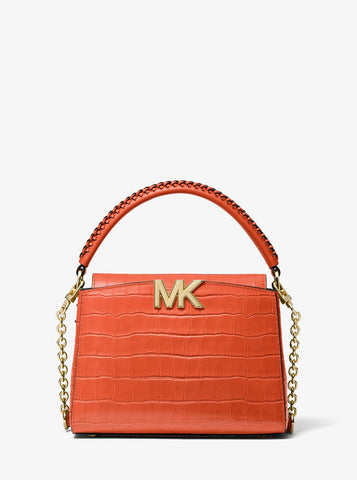 MICHAEL MICHAEL KORS Karlie Small Crocodile Embossed Leather Crossbody Bag