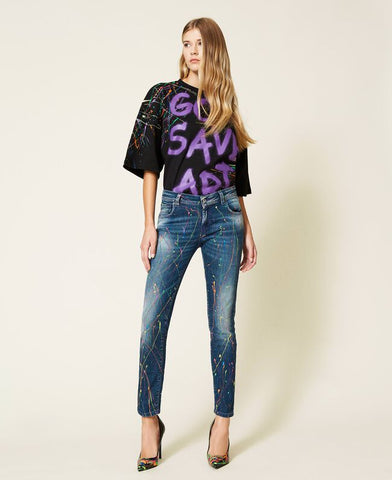 Jeans skinny MYFO dipinti a mano