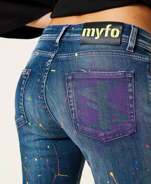 Jeans skinny MYFO dipinti a mano