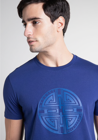 VERSACE COLLECTION T-shirt con stampa - blu scuro