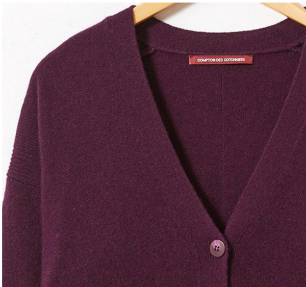 Copia del Cardigan Josiah - 100% cashmere - viola scuro