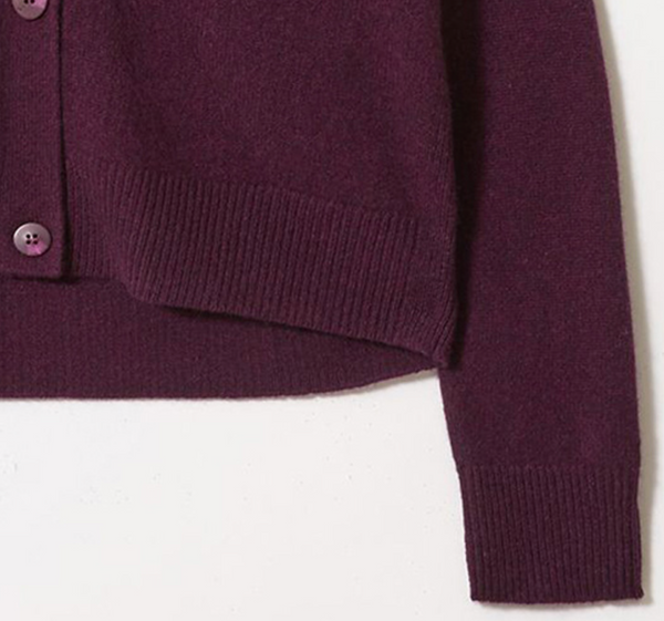 Copia del Cardigan Josiah - 100% cashmere - viola scuro