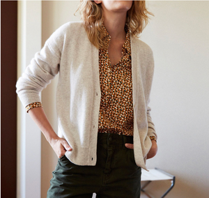 Cardigan Josiah - 100% cashmere - panna