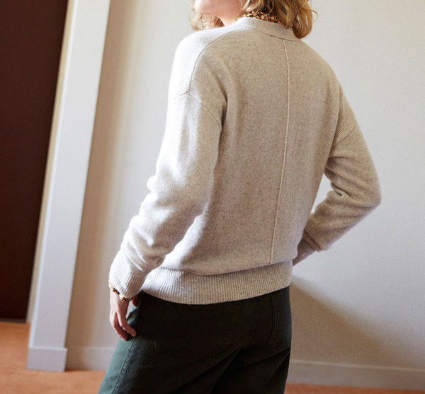 Cardigan Josiah - 100% cashmere - panna
