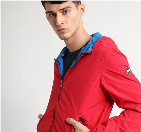 Giacca a vento - reversibile - fucsia e blu