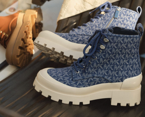 MICHAEL MICHAEL KORS Payton Denim Jacquard Combat Boot