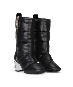 Quilted nylon ankle boots with DG Karol heel